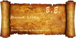 Bucsek Erika névjegykártya